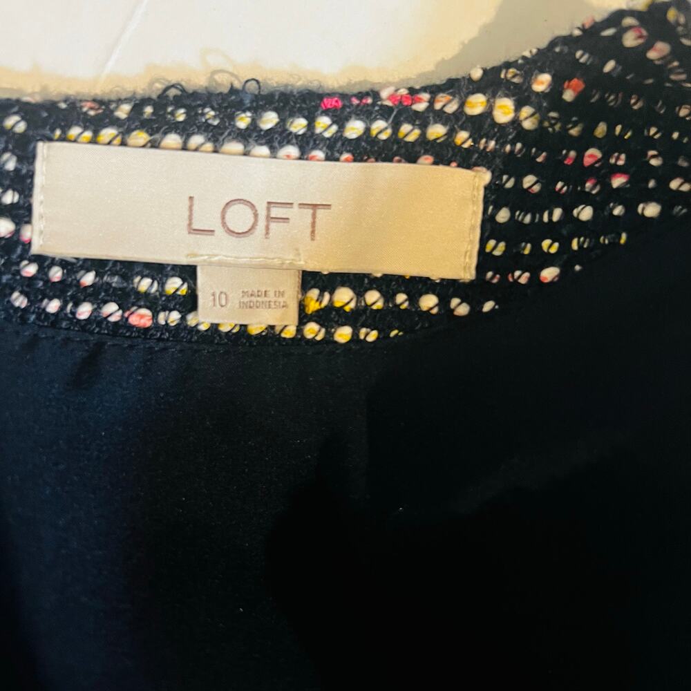 Ann Taylor Loft Tweed Short Sleeve Shift Dress Size 10 Multicolor - Picture 5 of 8